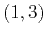 $(1,3)$