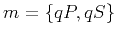 $ m=\{qP, qS\}$