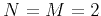 $ N=M=2$