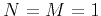 $ N=M=1$