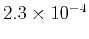 $2.3 \times
10^{-4}$