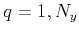 $ q=1,N_y$