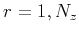 $ r=1,N_z$