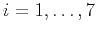 $ i=1,\ldots,7$
