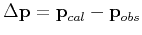 $ \Delta \textbf{p}=\textbf{p}_{cal}-\textbf{p}_{obs}$
