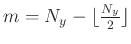 $m=N_y-\lfloor\frac{N_y}{2}\rfloor$
